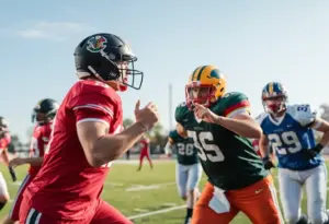Tennessee High football players during a game