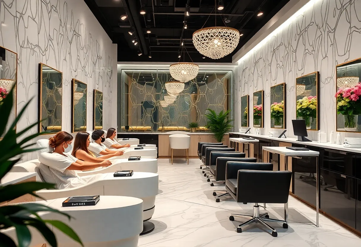 Interior of Vee Spa Nails salon in Bristol, VA.