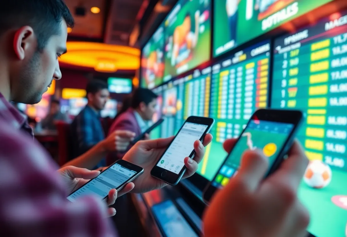 People engaging in sports betting activity in Virginia