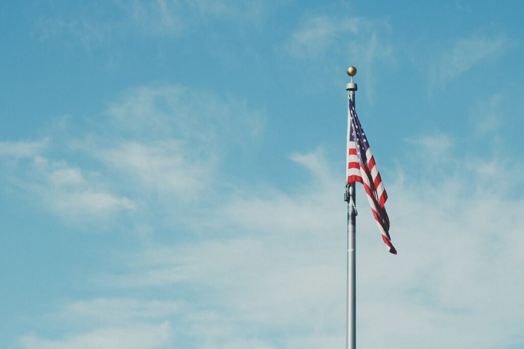 American flag on a flagpole