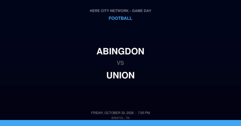 Abingdon vs. Union — Football Game Day — Big Stone Gap, VA — Oct 30, 2026
