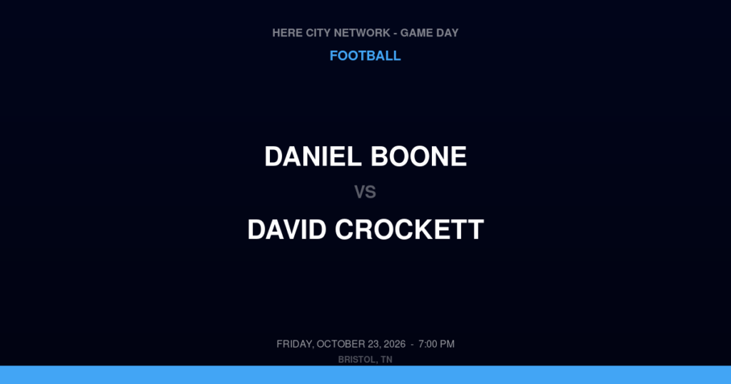 Daniel Boone vs. David Crockett — Football Game Day — Jonesborough, TN — Oct 23, 2026