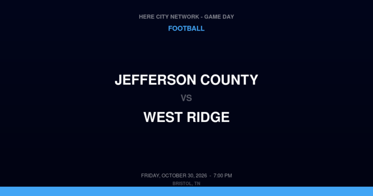 Jefferson County vs. West Ridge — Football Game Day — Blountville, TN — Oct 30, 2026