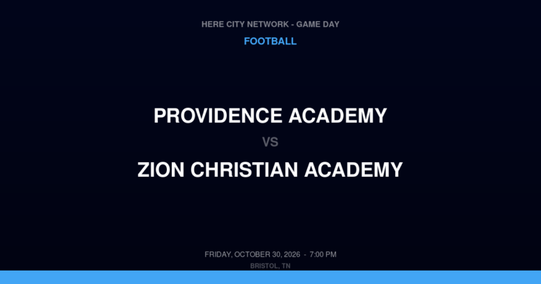 Providence Academy vs. Zion Christian Academy — Football Game Day — Columbia, TN — Oct 30, 2026