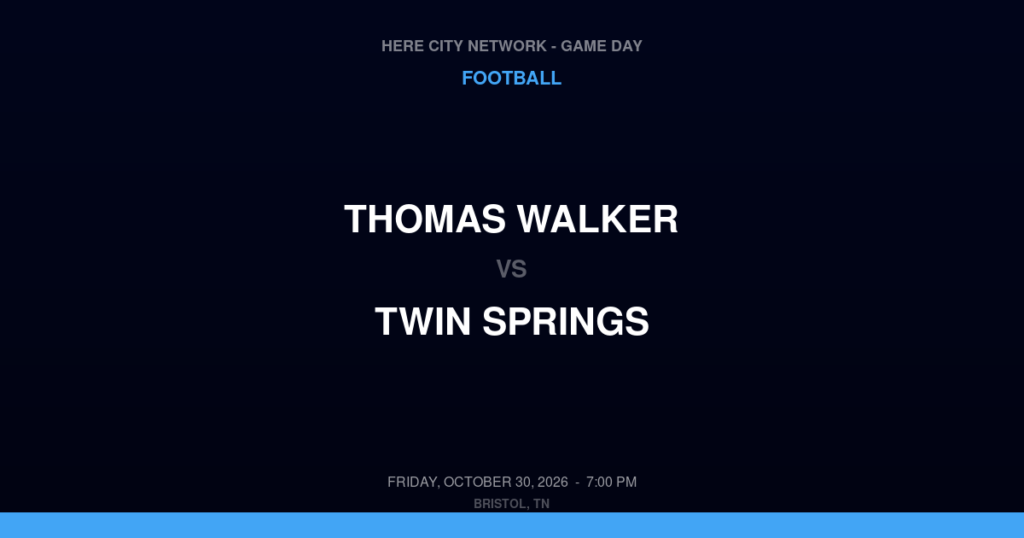 Thomas Walker vs. Twin Springs — Football Game Day — Nickelsville, VA — Oct 30, 2026