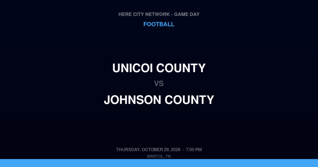 Unicoi County vs. Johnson County — Football Game Day — Mountain City, TN — Oct 29, 2026